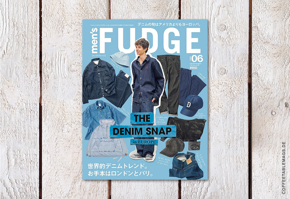 men’s FUDGE – Volume 182: The Denim Snap, cover, men’s fashion, denim