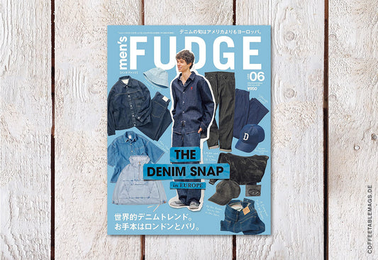 men’s FUDGE – Volume 182: The Denim Snap, cover, men’s fashion, denim